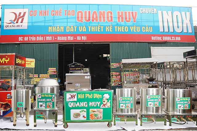 Xưởng sản xuất nồi phở điện Quang Huy, địa chỉ mua mai so nồi phở