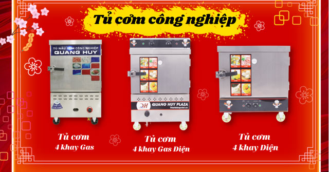 Tủ cơm công nghiệp 4 khay Quang Huy