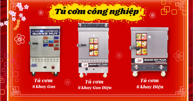 Tủ cơm công nghiệp 6 khay Quang Huy