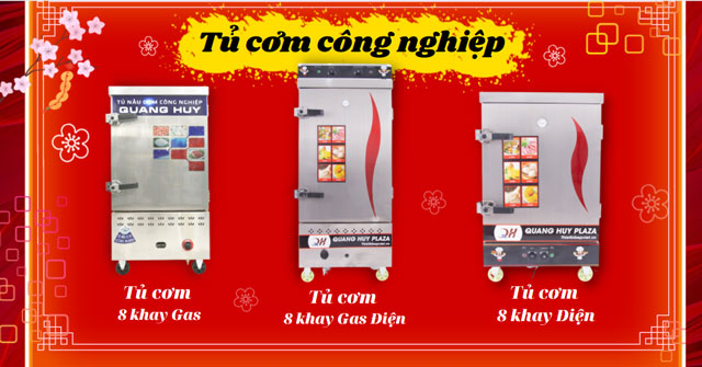 Tủ cơm công nghiệp 8 khay Quang Huy
