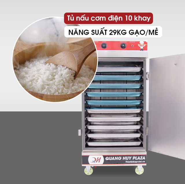Năng suất tủ cơm điện 10 khay c&oacute; điều khiển