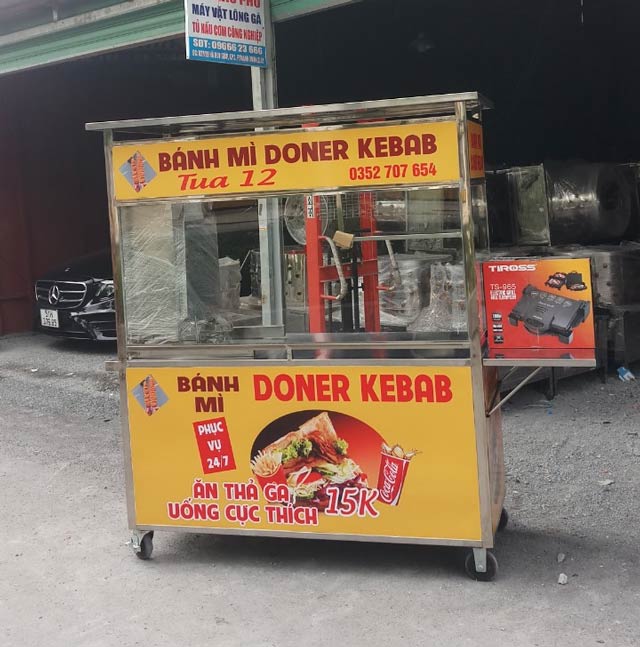 Xe đẩy bánh mì Doner Kebab Tua 12