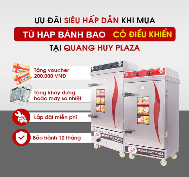 ưu đãi tủ hấp bánh bao có điều khiển tại Quang Huy