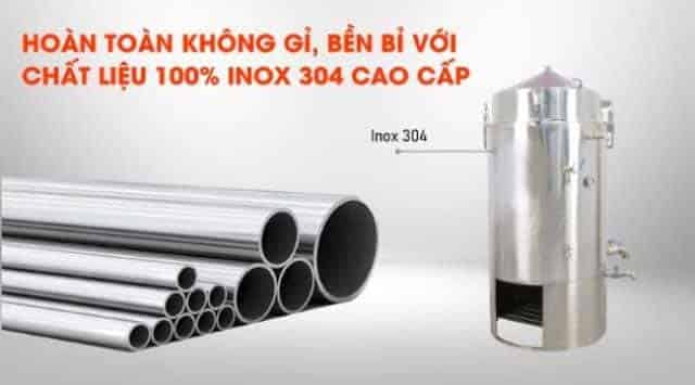 Nồi được cấu tạo bởi chất liệu inox