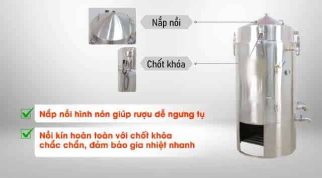 Nắp nồi được thiết kế h&igrave;nh ch&oacute;p