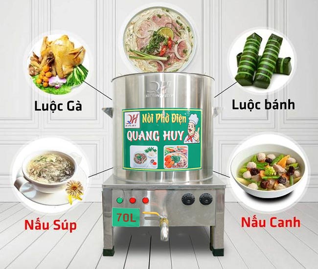 C&ocirc;ng dụng nồi nấu phở 70l 
