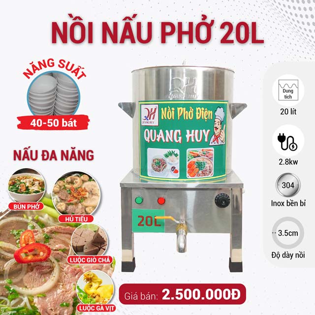 Nồi nấu phở 20 lít Quang Huy