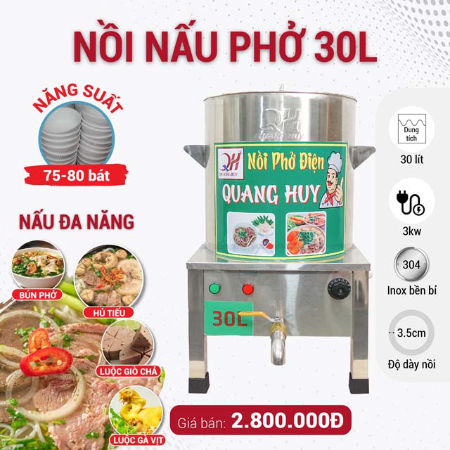 Nồi nấu phở 30 lít Quang Huy
