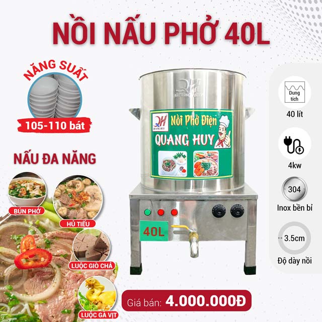 Nồi nấu phở 40 lít Quang Huy