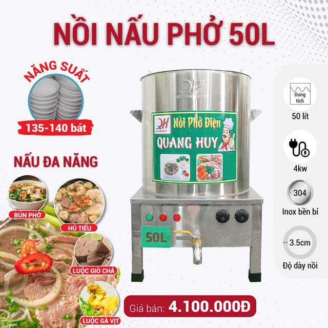 Nồi nấu phở 50 lít Quang Huy