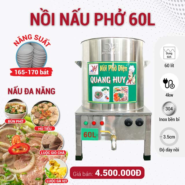 Nồi nấu phở 60 lít Quang Huy