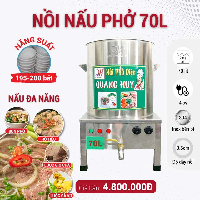 Nồi nấu phở 70 lít Quang Huy
