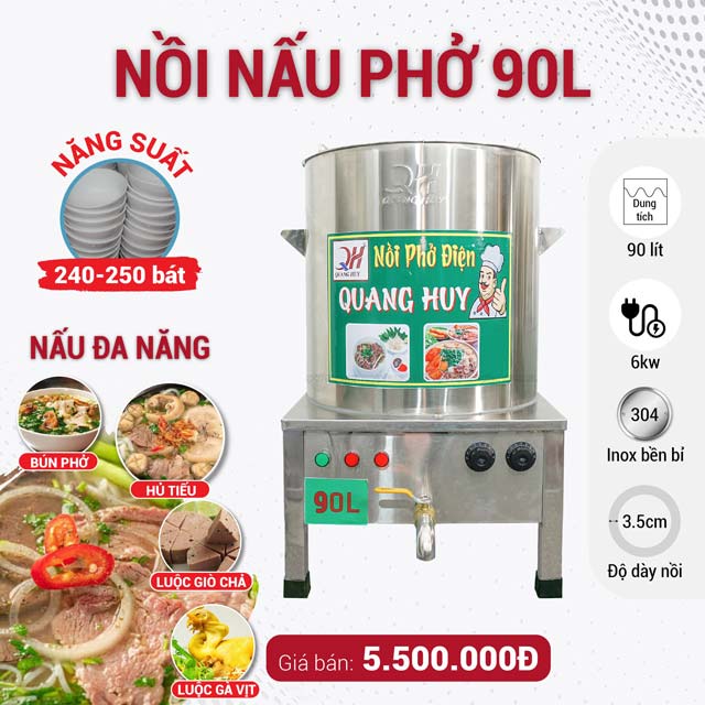 Nồi nấu phở 90 lít Quang Huy
