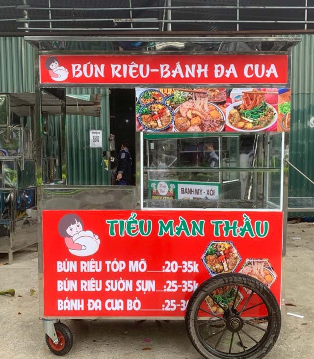 Mẫu xe b&aacute;n hủ tiếu m&agrave;u đỏ