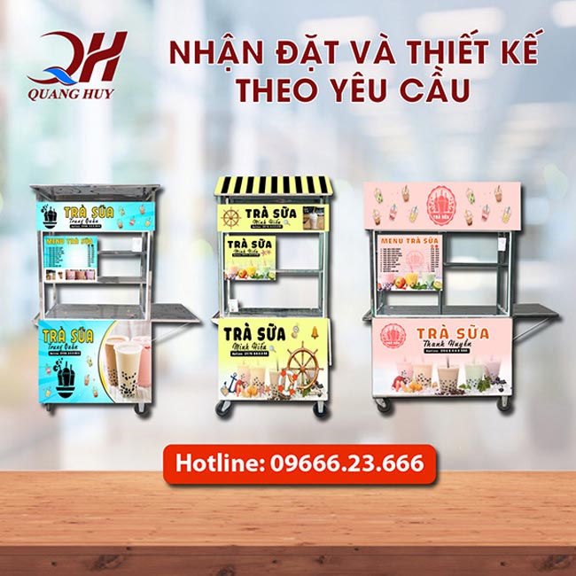 Xe b&aacute;n h&agrave;ng rong thiết kế theo cầu