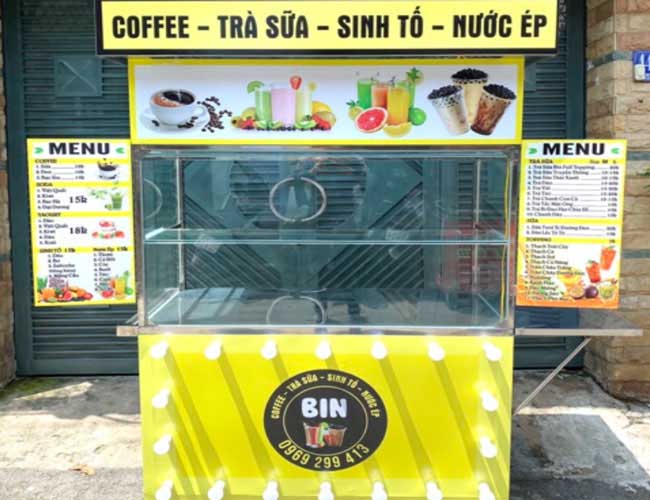 Mẫu xe trà sữa sinh tố có đèn nổi