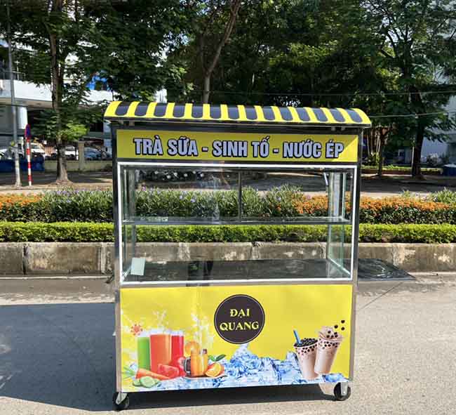 Mẫu xa tr&agrave; sữa c&oacute; decal m&agrave;u v&agrave;ng