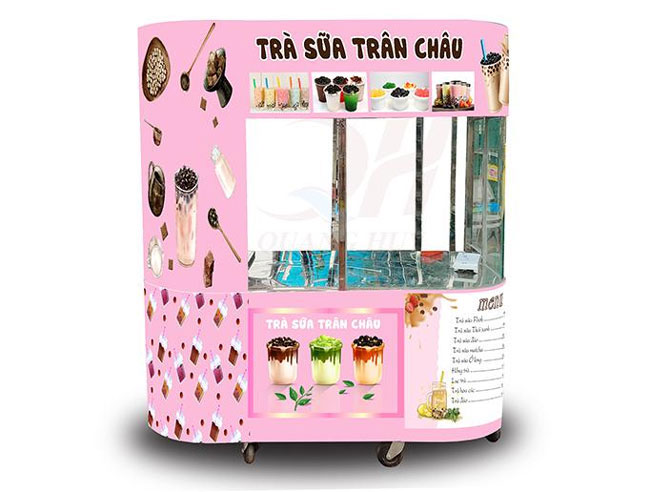 xe tr&agrave; sữa k&iacute;nh v&ograve;m m&agrave;u hồng