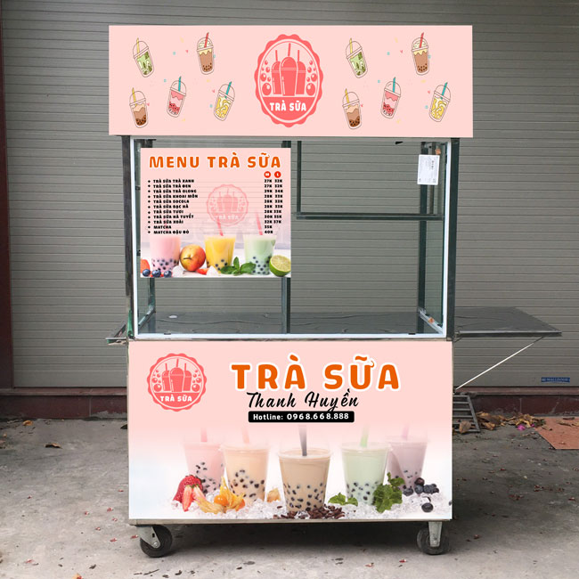 Xe tr&agrave; sữa Cần Thơ m&agrave;u hồng nhạt