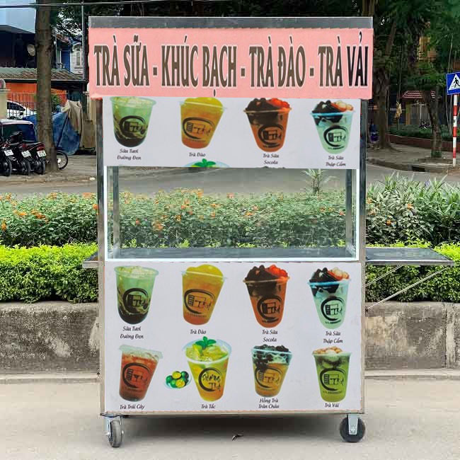 Mẫu xe b&aacute;n tr&agrave; sữa 1m h&igrave;nh ảnh bắt mắt