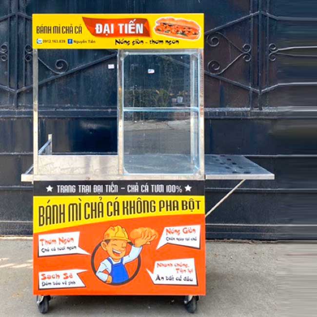 Xe b&aacute;nh m&igrave; chả c&aacute; ho&agrave;n thiện