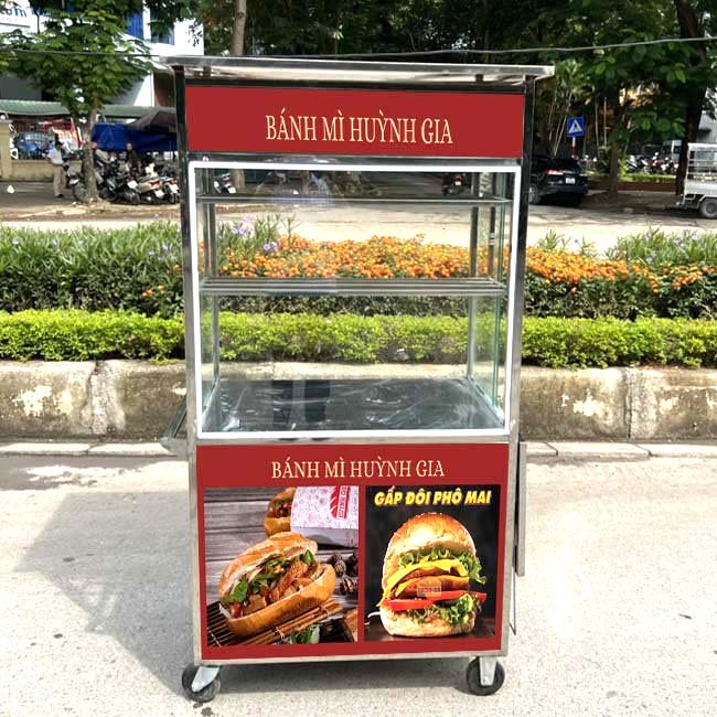 xe bán bánh mì burger nhỏ