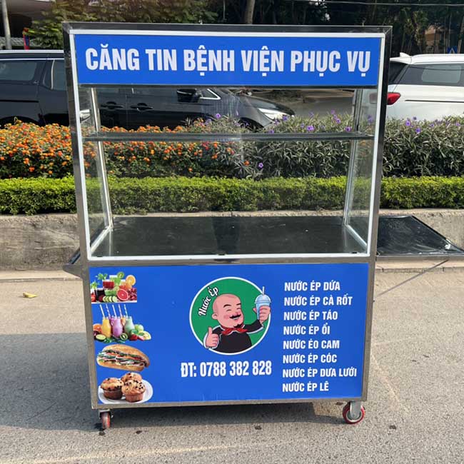 trang trí xe đẩy nước ép đơn giản