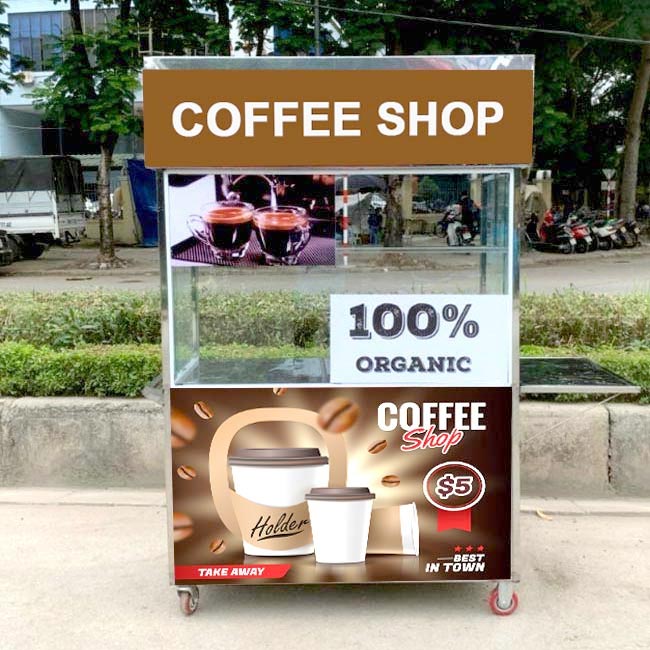 xe coffee bán hàng rong