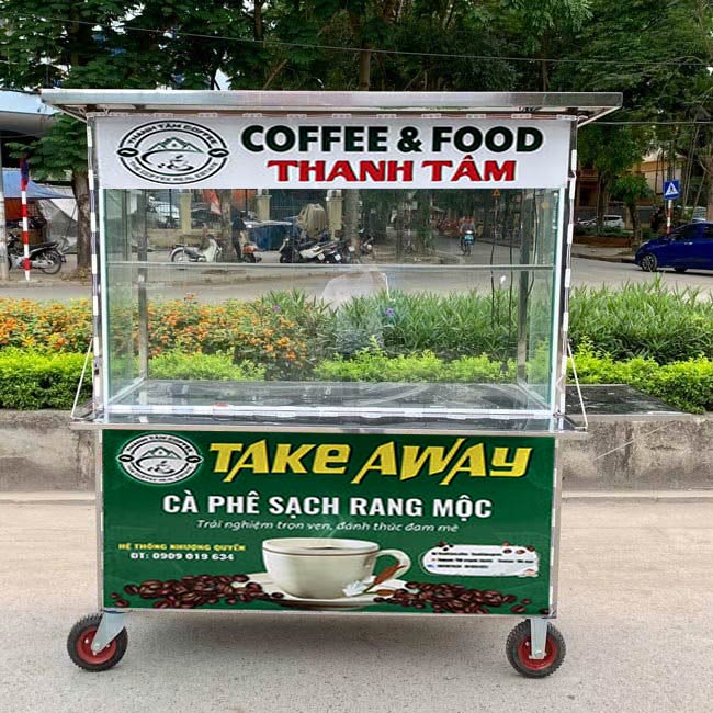 xe đẩy bán coffee food