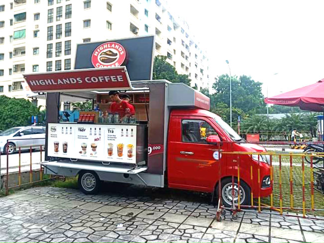xe tải bán cà phê